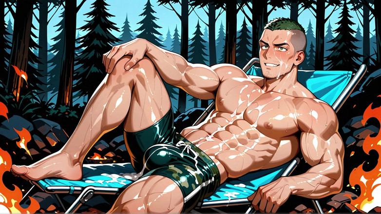 Erotic Man: アイザーメンが垂れ下がるハンク