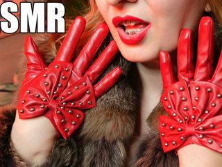 Arya Grander: ASMR sexy avec des gants rouges