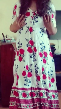White Flowery Print Dress
