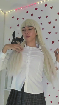 Ladyboy Changing Clothes, Cosplay From Runa to Red Lingerie