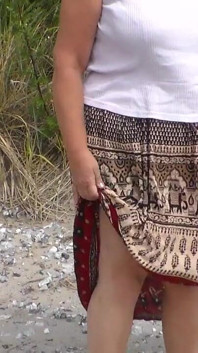 Jen Flashes at the Beach
