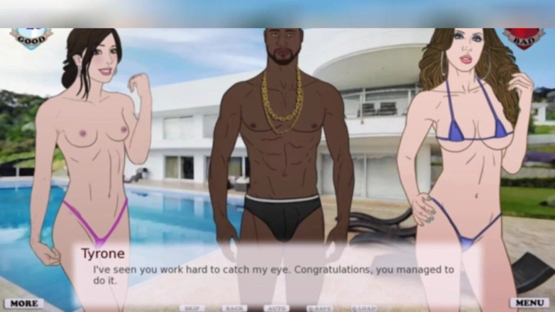 3DXXXTEEN2 Cartoon: Tyrones BBC-poolparty. 3D-porno, cartoon-sex