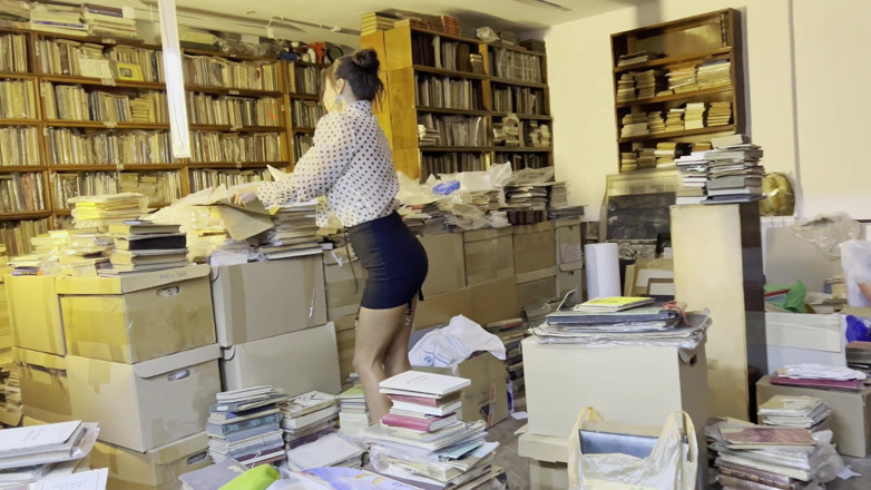 Monika Fox: Librarian Monika Fox Hard Fucked Her Ass with Telephone Handset &amp;...