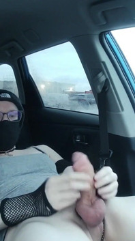 Risky Masturbation in Front of Strangers and Cumshot