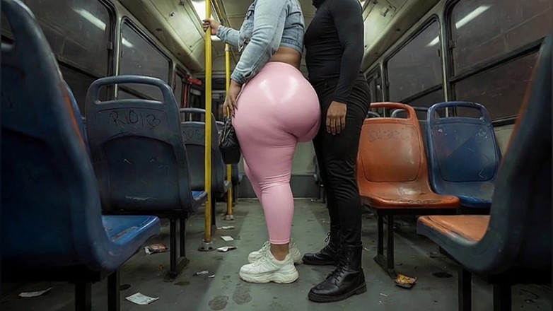Xprohibidox1: Balaclava BBW are parte de cur în pantaloni roz strălucitori - autobuz...