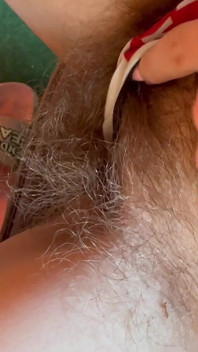 Big Feet and Hairy Bush in Panties