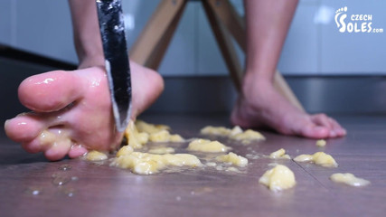 Czech Soles - foot fetish content: POV foot crushing and feeding you banana with honey