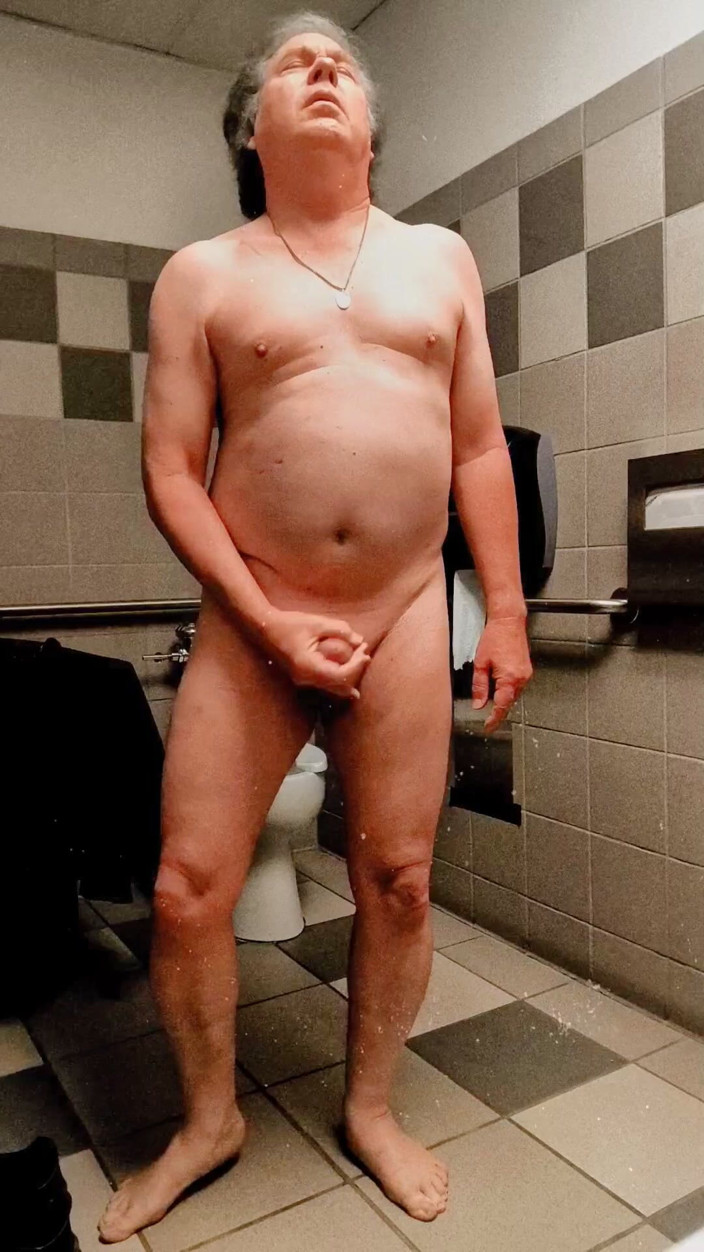 American_Nudist: American_nudist: Cumming in a Public Restroom