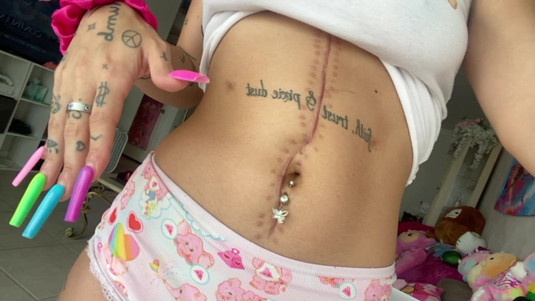 Nali Marie: Scar Fetish Belly Button Waist Tummy Skinny Teen Petite Flat...