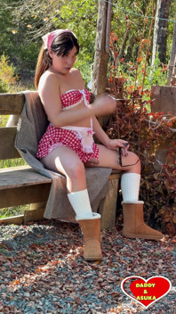 Sexy Gingham Girl Gets Pounded and Gets a Creampie Outdoors on the Farm Part 1
