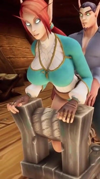 Elf tóc đỏ bị railed trước mặt cướp biển - Warcraft porn parody