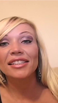 Perfect blonde tries black for the first time