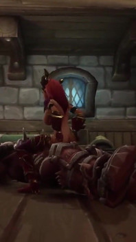 Ruiva Elf esmagada por um Orc Warlord: Warcraft Parody