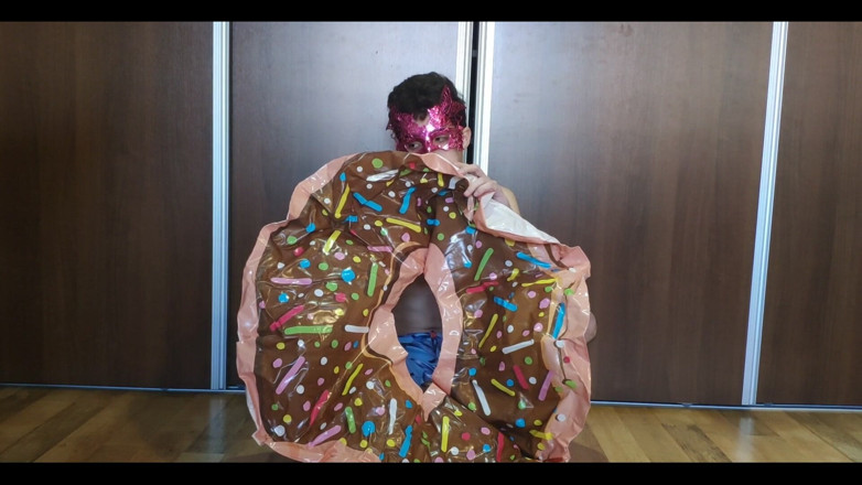 Floatie Boy: Blowing up My Inflatable Donut Fast!