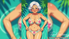 AI Porn: Flirty avó animada em biquíni