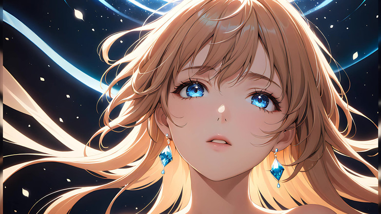 LustRender: Éterický vzestup: krásná mladá žena zabalená v nebeském světle