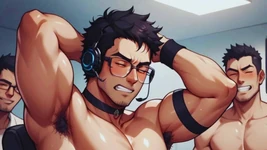 Gamer langsung menjadi tidak terkendali dan berubah menjadi gay online besar. Seks anal dengan pantat menganga