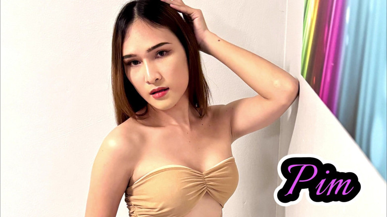 Transfindher: Pim - She Jerks Her Cock and Cums on Herself All...