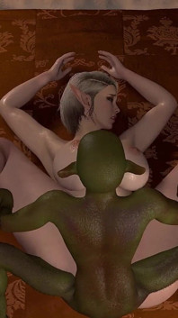 Goblin lagi asik ngentot memek tebal elven