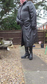Leder trenchcoat