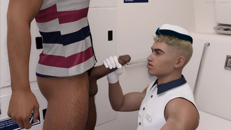 Femboy Maaya: Oliver: the Femboy Gay Sex Slut in Aeroplane Lavatory