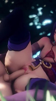 Raiden Shogun Gets Fucked in the Woods and Gets Creampied by Aether Genshin Impact Porn Sex