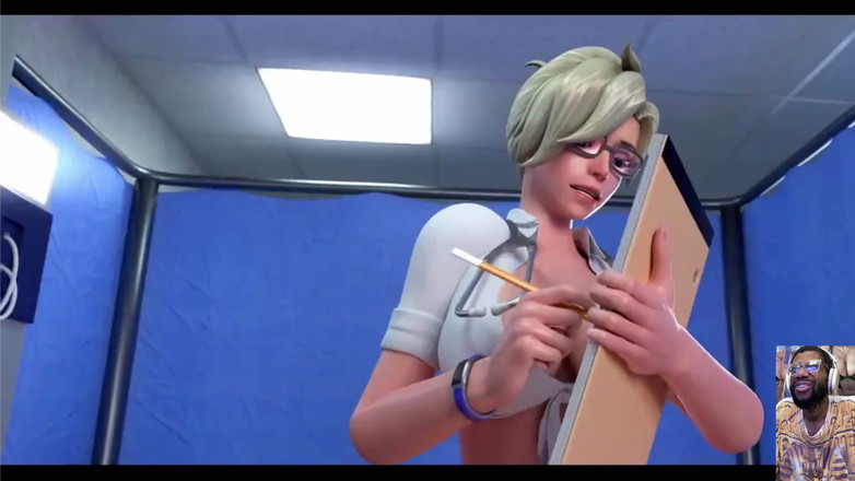 L6RD7BLU3 FUTA: Thicc Milky Mercy Milks Futa Cock D.va as She Gets...