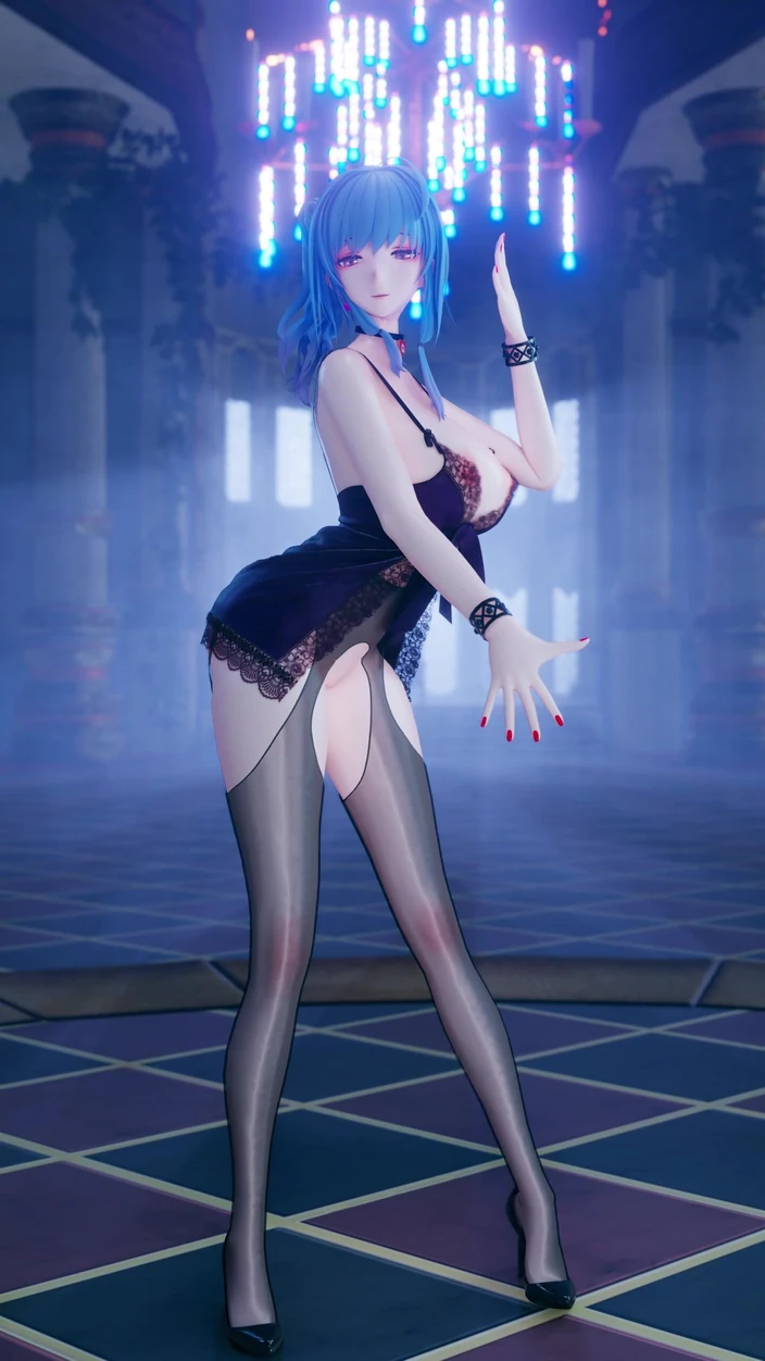[Mmd] T-Ara - Number Azur Lane; Lace; Lingerie; Crotchless Black Stockings  by Mikumotion: 3D Porn | Faphouse