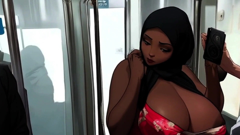 Spicy Toons: Cewek muslim suka banget sama besar pria kulit hitam dengan...