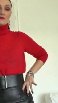 Brett, tätt bälte och titta på fetisch, din chef, din onani under lunchpausen, JOI Lady Victoria Valente