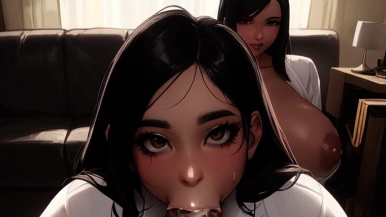 Spicy Toons: Korean Stepdaughter &amp; Stepmom Share Black Stepdad's BBC