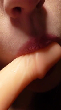Blowjob on a Dildo Closeup