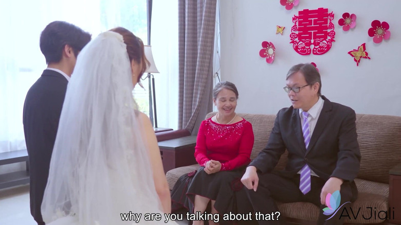 AV Jiali: Groom gets cucked by sakura on his wedding night
