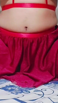 Shemale Dance in Red Sexy Lingerie