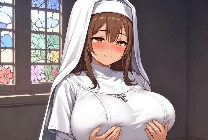 Stories&Anime: Curvilínea grandota monja sensual meditación autoamando- enormes tetas y culo...