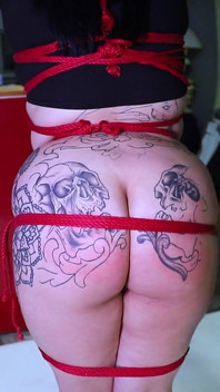 Hot Bondage Sex Session with a Goth Girl and Her Tight Red Pussy
