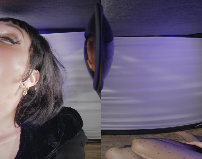 Darya jane VR: Masă de muls VR, cu mâini goale, în prim plan