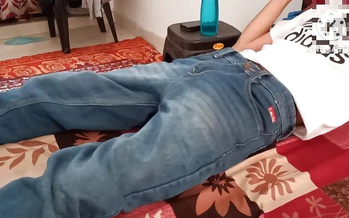Desi__Panda: Indian Straight Boy Big Cock Masturbation While Roommate in the...