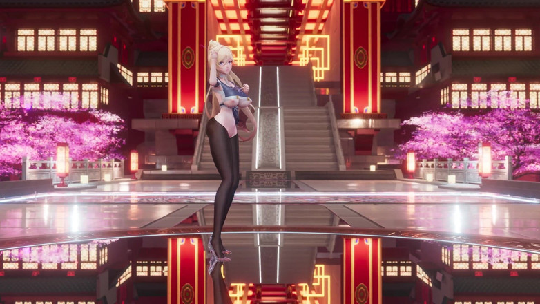 MikuMotion: [mmd] Marionette еротична форма, чорні панчохи