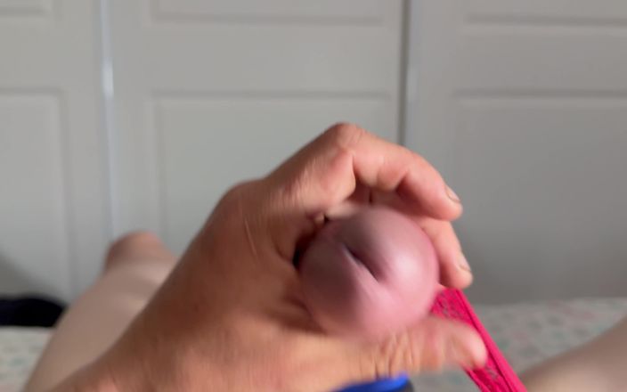 Sissy Lingerie: Jerking off in Red Lingerie Wearing Lots of Cock Rings