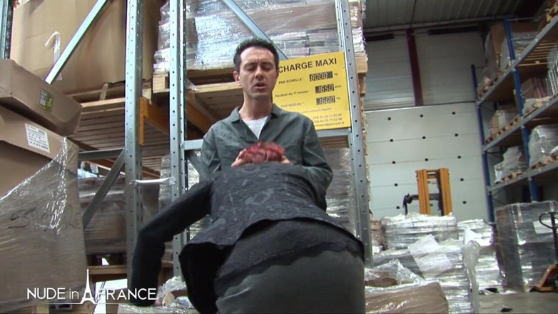 Nude in France: Sexy short haired redhead anal fucked by her employees