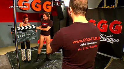 GGG John Thompson Studio: Redhead Slut Gets Massive Bukkake Facial From 20 Guys