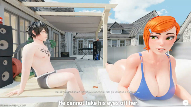 PORN GAME 4U: Antrenamentul de pe balcon cu Zoe se transformă într-o sesiune intimă...