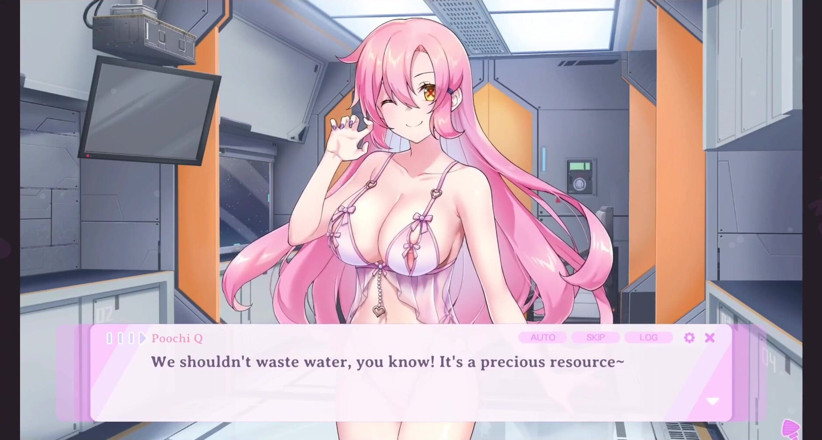 Musougaki: Kaiju Princess 2 scény - promočená ve sprše a sklouznutí