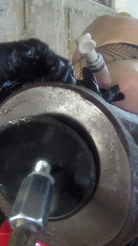 Close-up on Fucking Machine in Ass Cunt Fucked with Vacuum