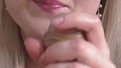 Horny woman passionate jerk off dick and sucking