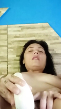 Venezuelan with Big Hairy Pussy Masturbates to Orgasm