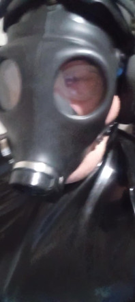 Gasmask Latex Tracksuit Cum