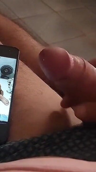 Ladysilva Masturbating Her Hot Cock Watching Her Video on Her Cell Phone
