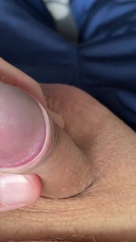 Playing with My Balls and Small Forskin Cock